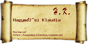 Hagymási Klaudia névjegykártya