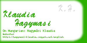 klaudia hagymasi business card